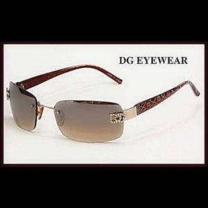 DG eyeware Brown tinted rectangular sunglasses NWT